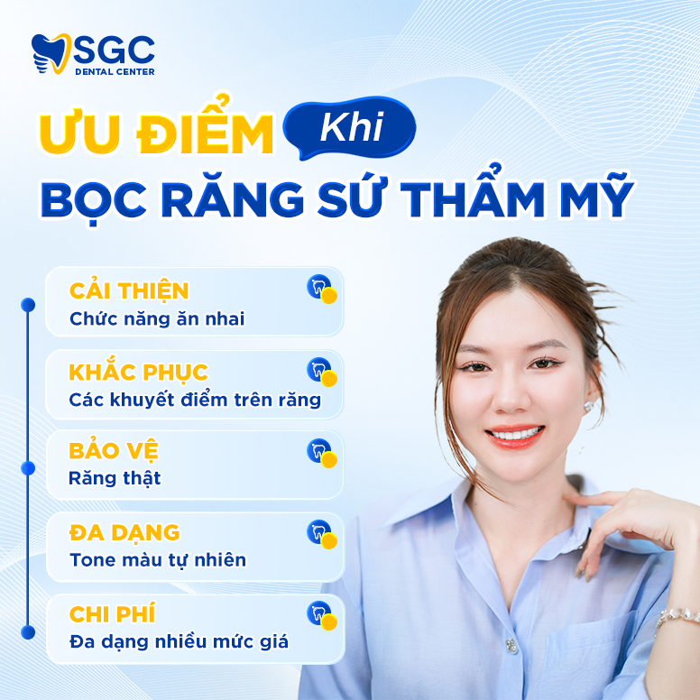 Bọc răng sứ thẩm mỹ là gì? Có tốt không? Bảng giá năm 2025 4 uu diem khi boc rang su